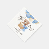 Niedlich Teddy Bear Blue Balloon | Boy Baby Dusche Serviette (Ecke)