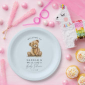 Niedlich Teddy Bear Blue Boy Baby Dusche Pappteller (Party)