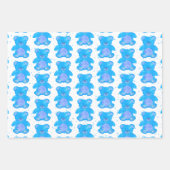Niedlich Teddy Bear Blue Custom Geschenkpapier Set (Vorderseite 2)