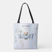 Niedlich Teddy Bear Blue Floral Beautiful Tasche (Rückseite)