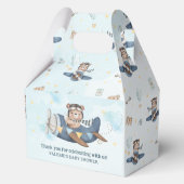 Niedlich Teddy Bear Blue Flugzeug Boy Baby Dusche Geschenkschachtel (Rückseite)