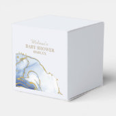 Niedlich Teddy Bear Blue Gold Abstrakt Danke Geschenkschachtel (Rückseite)