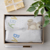 Niedlich Teddy Bear Blue Punkts Baby Boy Seidenpapier (Geschenk)