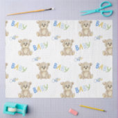 Niedlich Teddy Bear Blue Punkts Baby Boy Seidenpapier (Basteln)