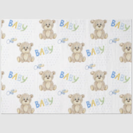 Niedlich Teddy Bear Blue Punkts Baby Boy Seidenpapier