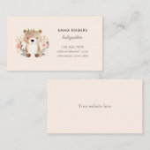 Niedlich Teddy Bear Boho Babysitter Nanny Visitenkarte (Vorne/Hinten)