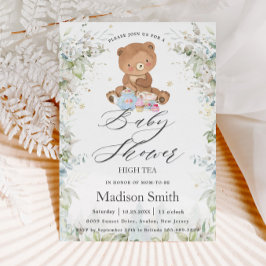 Niedlich Teddy Bear Chic High Tee Party Babydusche Einladung
