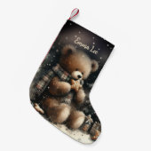 Niedlich Teddy Bear Christmas Monogram Kleiner Weihnachtsstrumpf (Vorderansicht (hängend))