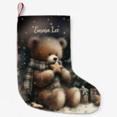 Niedlich Teddy Bear Christmas Monogram Kleiner Weihnachtsstrumpf (Vorderseite)