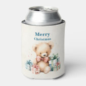 Niedlich Teddy Bear Frohe Weihnachten Dosenkühler (Kanne Vorderseite)