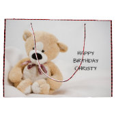 Niedlich Teddy Bear Geburtstag Große Geschenktüte (Rückseite)