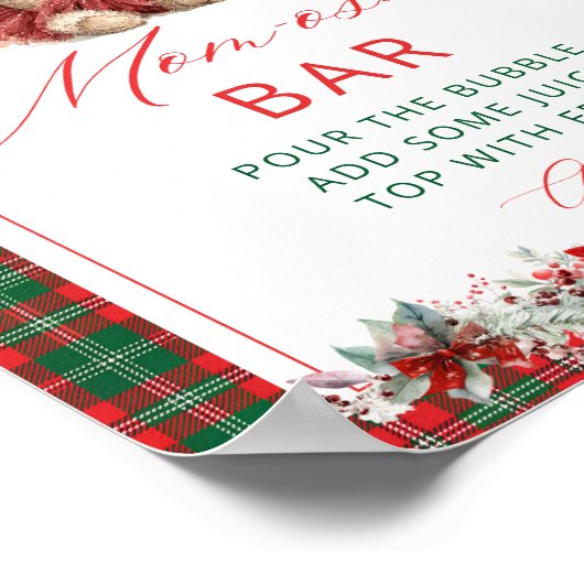 Niedlich Teddy Bear Girl Babydusche Momosa Bar Poster (Ecke)