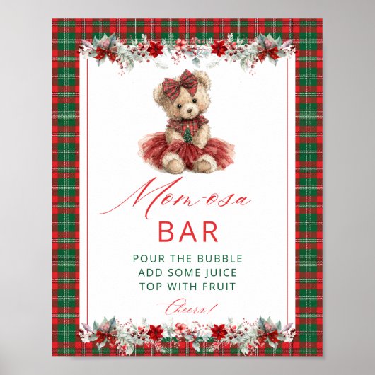 Niedlich Teddy Bear Girl Babydusche Momosa Bar Poster (Vorne)