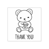 Niedlich Teddy Bear Holding a Honey Jar Vielen Dan Gummistempel (Prägung)