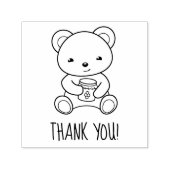 Niedlich Teddy Bear Holding a Honey Jar Vielen Dan Permastempel (Design)