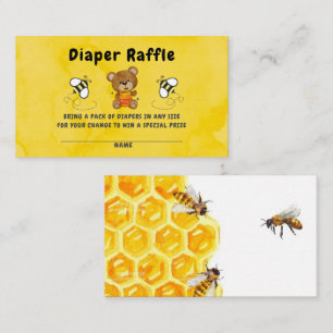 Niedlich Teddy Bear Honey Bumblebee Diaper Raffle Visitenkarte