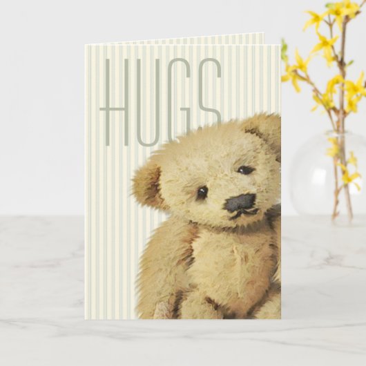 Niedlich Teddy Bear Hugs Karte (Gelbe Blume)