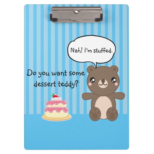 Niedlich Teddy Bear Kids Funny Joke Klemmbrett (Vorderseite)