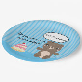 Niedlich Teddy Bear Kids Funny Joke Pappteller (Schrägansicht)