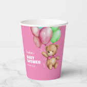 Niedlich Teddy Bear Pink Babydusche Pappbecher (Rückseite)