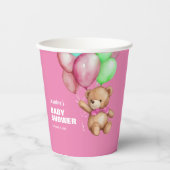 Niedlich Teddy Bear Pink Babydusche Pappbecher (Vorderseite)