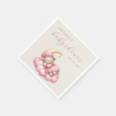 Niedlich Teddy Bear Pink Moon Girl Babydusche Serviette (Ecke)