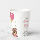 Niedlich Teddy Bear Pink und Gold Balloons Babydus Pappbecher (Rechts)
