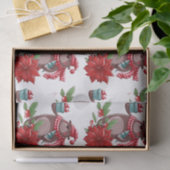 Niedlich Teddy Bear Poinsettia Seidenpapier (Geschenk)