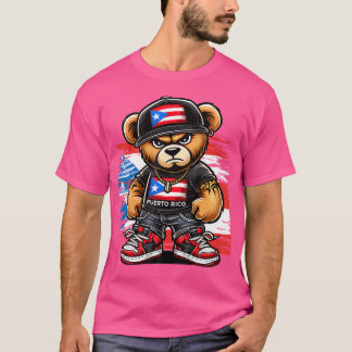 Niedlich Teddy Bear Puerto Rico Flag Boricua Puert T-Shirt