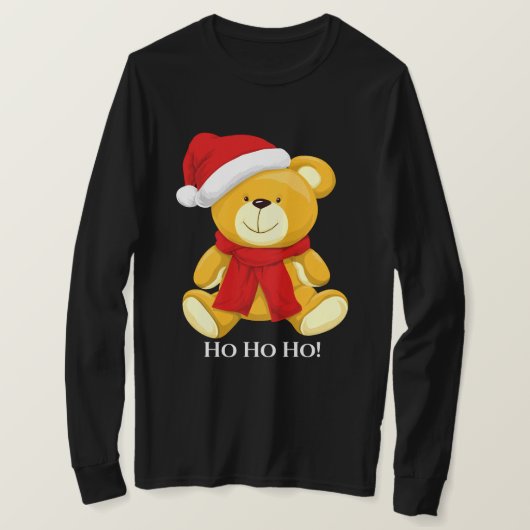 Niedlich Teddy Bear Santa Mens Long Sleeve T-Shirt (Design vorne)