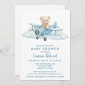 Niedlich Teddy Bear Sky Adventure Baby Dusche Einladung (Vorne/Hinten)