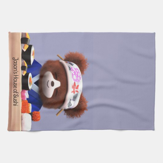 Niedlich Teddy Bear Sushi Koch Geschirrtuch (Horizontal)