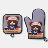 Niedlich Teddy Bear Sushi Koch Ofenhandschuh & Topflappen-Set (Vorderseite)