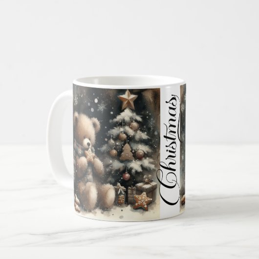 Niedlich Teddy Bear Weihnachten Kaffeetasse (Vorderseite Links)