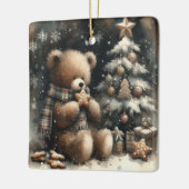 Niedlich Teddy Bear Weihnachten Keramikornament (Links)