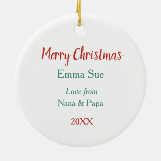 Niedlich Teddy Bear Wreath Weihnachten Keramik Ornament (Hinten)