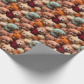 Niedlich Teddy Bears Crush | Neutrales Neugeborene Geschenkpapier (Ecke)