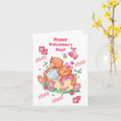 Niedlich Teddy Bears Hearts Hugs Kisses Karte (Gelbe Blume)