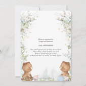 Niedlich Teddy Bears Twins High Tee Party Kinderdu Einladung (Rückseite)