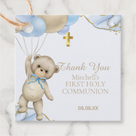 Niedlich Teddy Blue Balloon Junge Erste Heilige Ko Geschenkanhänger