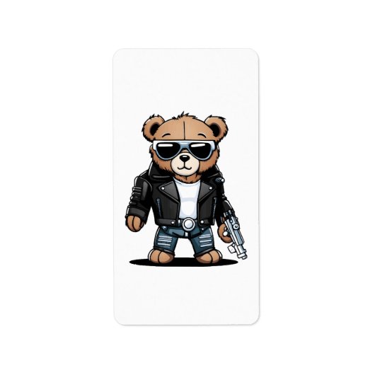 Niedlich Teddy Memes Adressaufkleber (Vorne)