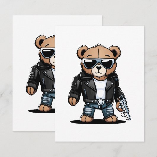 Niedlich Teddy Memes Begleitkarte (Vorne/Hinten)