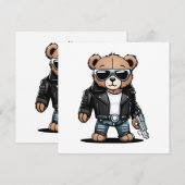 Niedlich Teddy Memes Einladung (Vorne/Hinten)