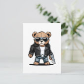 Niedlich Teddy Memes Postkarte (Stehend Vorderseite)