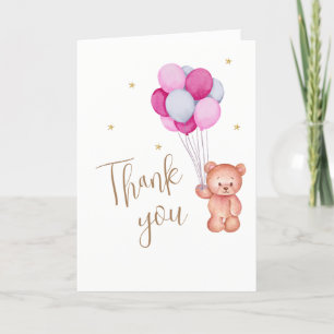 Niedlich Teddy Pink Ballon Danke Baby Dusche