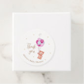 Niedlich Teddy Pink Ballon Danke Baby Dusche Geschenkanhänger (Beispiel)