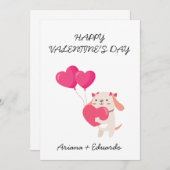 Niedlich Teddy Valentinstag Dankeskarten Dankeskarte (Vorne/Hinten)