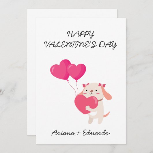 Niedlich Teddy Valentinstag Dankeskarten Dankeskarte (Vorne/Hinten)