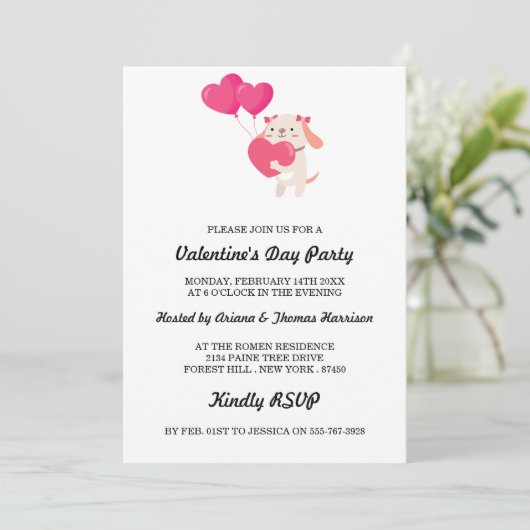 Niedlich Teddy Valentinstag Dankeskarten Einladung (Stehend Vorderseite)