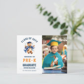 Niedlich Teddy vor dem K-Abschluss Ankündigungspostkarte (Stehend Vorderseite)